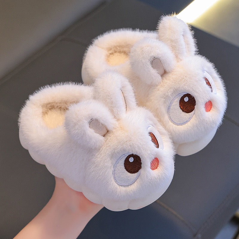 Children's cotton slippers, winter style, girls' bunny style, indoor home, parent-child, non-slip, warm, for medium and large children, boys and babies.
